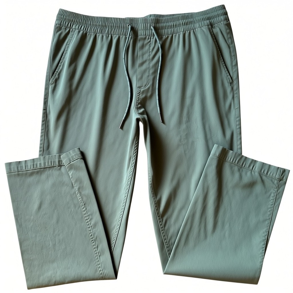 Quince Mens Green Drawstring Pants Size XL Pull On Chino Cotton Blend